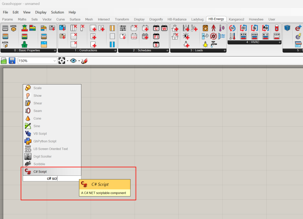 Adding a grasshopper c# script.